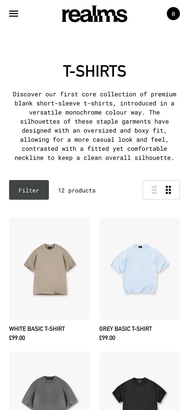 Realms-ecommerce-mobile-dazze-studio-categories-tshirts-2025d | dazze studio